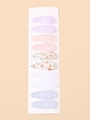 Lot de 10 barrettes BB pour filles en tissu dentelle floral aux tons pastel doux - Style Floral Gaze Rose Violet Clair (10G)