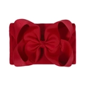 Classic red oversized grosgrain ribbon bow on wide nylon headband for baby girls - True Red (227-789-013)