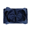 Bandeau élastique en nylon pour bébé avec un grand nœud en gros-grain bleu marine - Bleu Marine (227-370-010)