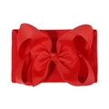 Bandeau élastique en nylon pour bébé avec un grand nœud en ruban gros-grain rouge - Rouge (227-235-038)