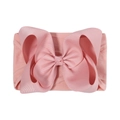 Bandeau bébé en nylon souple avec un grand nœud en ruban gros-grain de couleur rose - Rose (227-151-075)