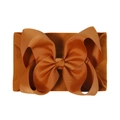 Bandeau bébé en nylon marron avec un grand nœud en ruban gros-grain pour enfants - Caramel (227-785-046)