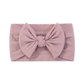 Fascia elastica in nylon per neonati con grande fiocco color rosa polvere - 102 Viola Rosa