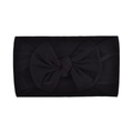 Fascia per capelli nera in nylon fatta a mano con grande fiocco per bambini - 001 Nero