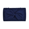 Fascia per capelli in nylon elastico blu scuro con un grande fiocco per bebè - 010 Blu Navy