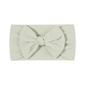 Fascia per capelli neonata in nylon elastico verde salvia fatta a mano con fiocco - 021 Beige