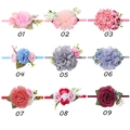 Set di 9 fasce per capelli in nylon con fiori per neonati ad alta elasticità - Stile Misto Multicolore