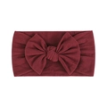 Fascia elastica in nylon bordeaux scuro con grande fiocco fatto a mano per neonati - 013 Rosso Giuggiola