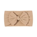 Fascia per neonati in nylon elastico con grande fiocco di colore kaki chiaro - 055 Marrone Chiaro
