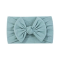 Fascia elastica per neonati con grande fiocco in morbido tessuto a costine ciano - 100 Grigio-blu