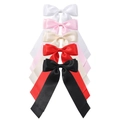 Lot de 5 longs nœuds papillon en satin en blanc, rose, beige, rouge et noir - Mélange Multicolore
