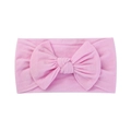 Fascia elastica per neonati in nylon rosa con un grande fiocco in maglia morbida - 066 Rosa Viola