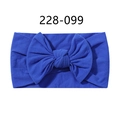 Fascia elastica in nylon blu reale con grande fiocco morbido per neonati e bimbi - 099 Blu Reale