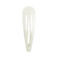 Classic creamy white matte teardrop metal snap hair clip for minimalist daily hair styling - Milky White
