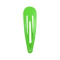 Fluorescent green lacquer finish metal snap clip with a minimalist teardrop hair accessory design - Neon Green