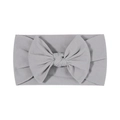 Fascia elastica grigia in nylon per neonati con un grande fiocco fatto a mano per bimbi - 039 Grigio Chiaro