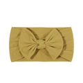 Fascia elastica per neonati giallo senape con grande fiocco fatto a mano in nylon - 033 Giallo Curcuma
