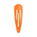 Classic bright orange teardrop metal hair clip with a smooth glossy lacquered finish - Bright Orange