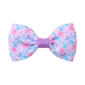 Barrette à nœud dégradé rose et bleu avec motif écailles de sirène pour fillettes - Style Écailles De Poisson Rêveur (9)