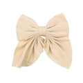 Elegant Morandi beige oversized bow hair clip with lightweight chiffon ribbons - Off White