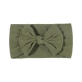 Fascia elastica in nylon per bambini con un grande fiocco decorativo verde oliva - 043 Verde Oliva