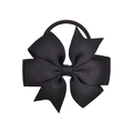 Elastico per capelli con fiocco a coda di pesce in nastro grosgrain nero per bambine - Nero