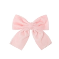 Pinza para el pelo con lazo de terciopelo rosa suave para niñas y accesorios - Rosa Suave (11)