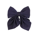 Large dark purple bow hair clip in soft chiffon fabric with elegant Morandi style finish - Deep purple