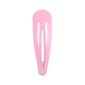 Pink matte teardrop metal hair clip with snap-on design for women hair styling - Pink