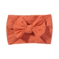Fascia per neonati color terracotta con grande fiocco fatto a mano in nylon elastico - 088 Arancione