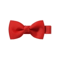 Handmade 2-inch red grosgrain ribbon hair bow clip with classic textured finish - Red (12)