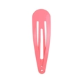 Minimalist bright pink teardrop-shaped metal hair clip with a sleek matte finish - Hot Pink