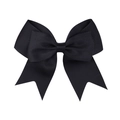 Classic black grosgrain ribbon hair bow clip for girls with elegant fishtail design - Black (4)