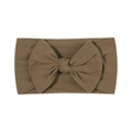 Fascia elastica per neonati con grande fiocco marrone scuro, morbido tessuto a maglia - 047 Caffè Scuro