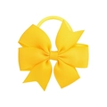 Bright yellow grosgrain ribbon fishtail bow hair tie for girls with elastic band - Yellow