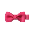 Pink ribbon bow hair clip for girls with grooved fabric and fabric-covered metal clip - Pink (14)