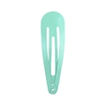 Mint green matte snap clip in a minimalist teardrop shape made of metal for daily styling - Mint Green