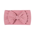 Fascia elastica rosa in nylon per neonati con un grande fiocco fatto a mano per bimbi - 050 Pasta Di Fagioli Rossi Rosa Nude