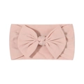 Fascia elastica per neonati con ampia fascia in nylon e grande fiocco in rosa chiaro - 048 Albicocca