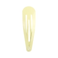 Minimalist light yellow matte metal teardrop hair clip for women with classic snap closure - Light Yellow