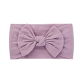 Fascia per neonati in nylon elastico con un grande fiocco color lavanda e centro a costine - 064 Taro