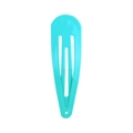 Minimalist sky blue teardrop metal hair clip with a glossy paint finish for women - Mint Blue