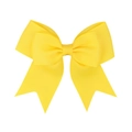 Handmade bright yellow grosgrain ribbon bow hair clip with double-layered texture - Yellow (10)