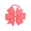 Pink grosgrain ribbon mermaid bow hair tie for girls with elastic band hair accessory - Pink Orange