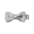 Light grey 2-inch grosgrain ribbon bow hair clip with textured fabric and metal alligator grip - Light Gray (22)