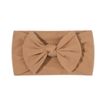 Fascia elastica per neonati con grande fiocco marrone cammello in morbido nylon - 058 Marrone