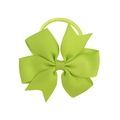 Bright green grosgrain ribbon fishtail bow hair tie with elastic band for girls - Bright Green