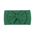Fascia larga con fiocco verde scuro per bambini in nylon morbido elasticizzato - 027 Verde Scuro