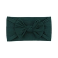 Fascia elastica in nylon per neonati con grande fiocco verde scuro in morbida maglia - 028 Verde Scuro