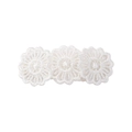 Zarter weißer Spitzen-Haarclip mit drei gestickten Blumen für Kinder und Mädchen - 3D-Blumenstil (4) / Weiß
